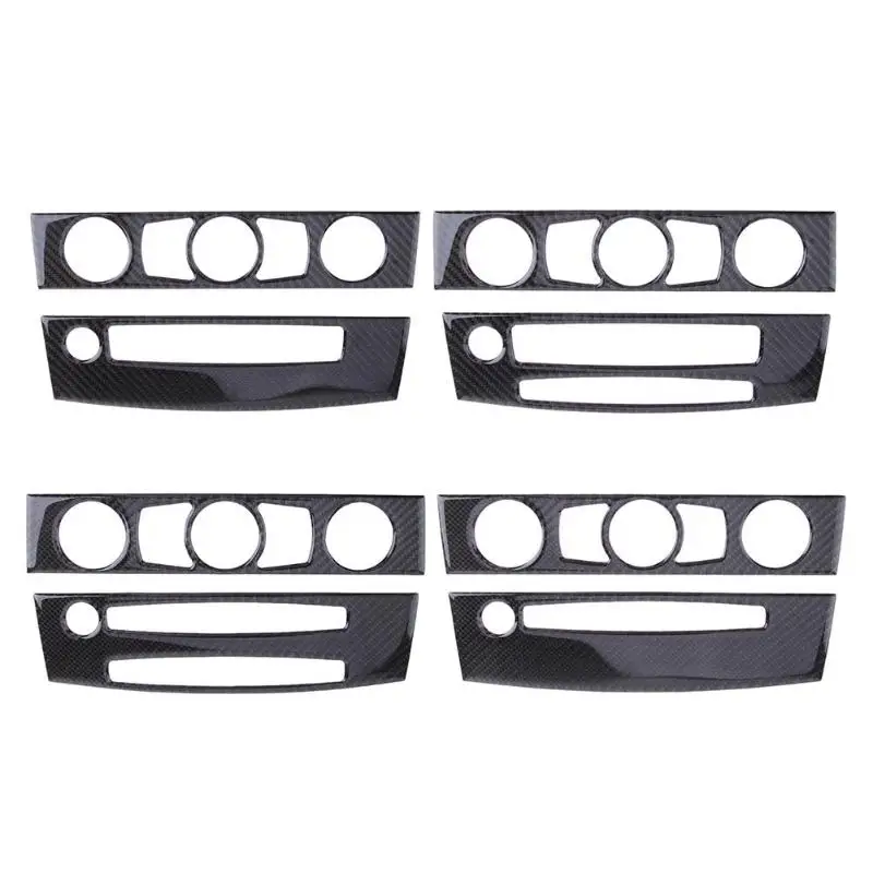 Черный автомобильный Кондиционер из углеродного волокна AC CD панель управления