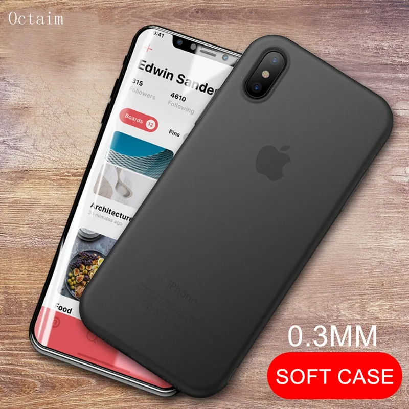 Для iPhone X XS MAX чехол мягкий ультра тонкий матовый защитный прозрачный полный для 7
