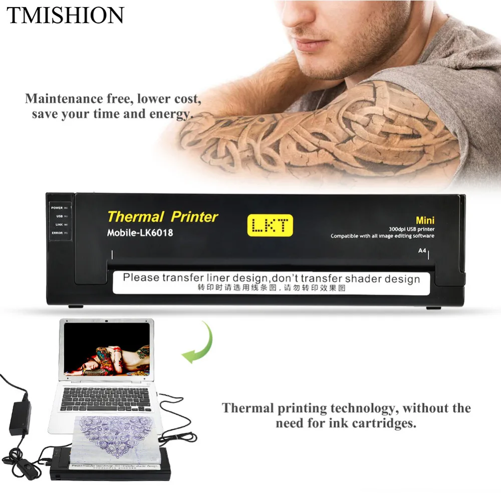 Temporary Tatoos Transfer Machine Printer Drawing Thermal Stencil Maker Copier for Tattoo Paper Supplies Microblading | Красота и