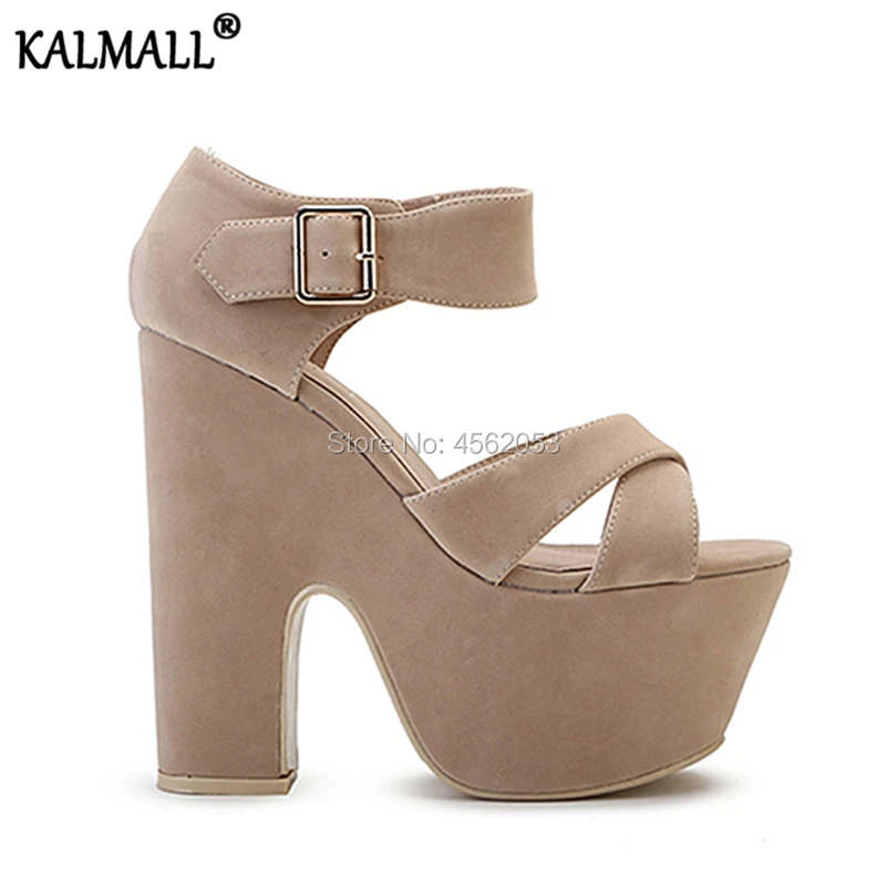 Босоножки KALMALL женские замшевые красные черные бежевые с ремешком пряжкой очень