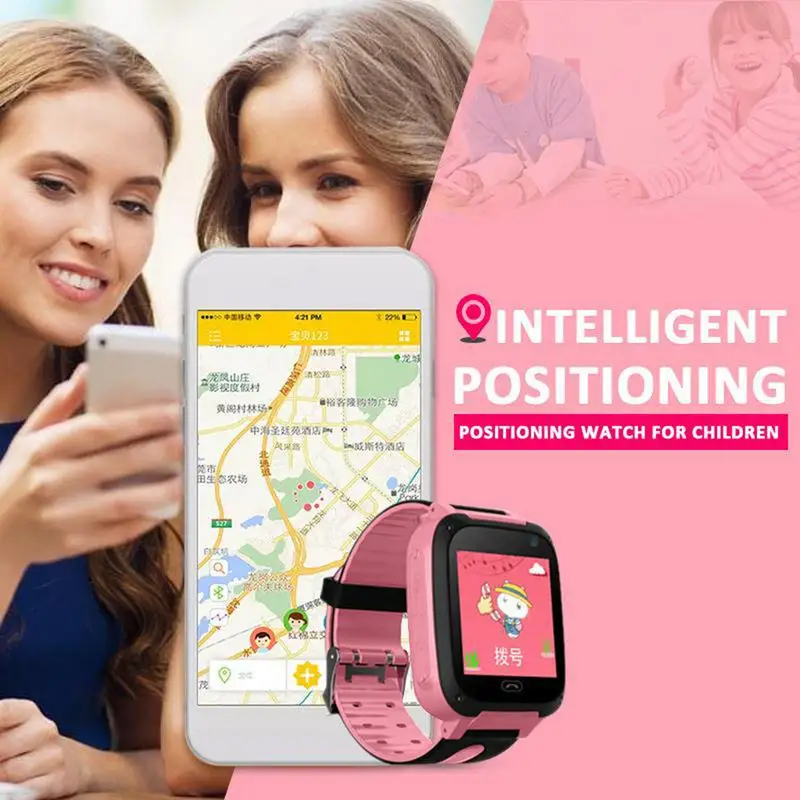 Новые смарт-часы V6 Детские с смарт-часами GPS трекер Bluetooth Анти-потерянный монитор