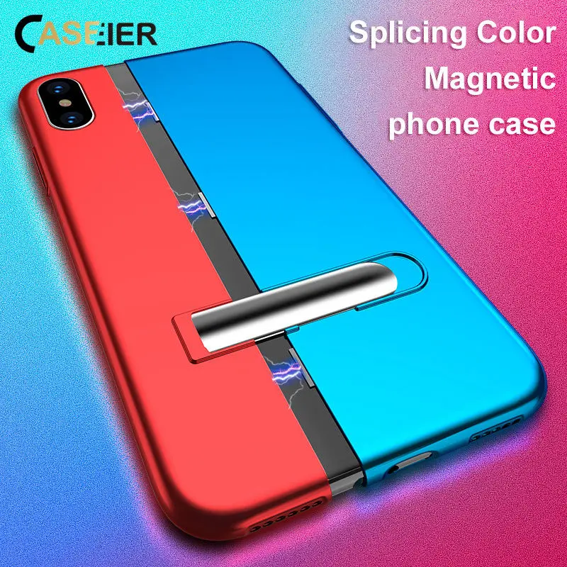 CASEIER Магнитный адсорбционный чехол для телефона iPhone XS Max XR X с цветным держателем 8