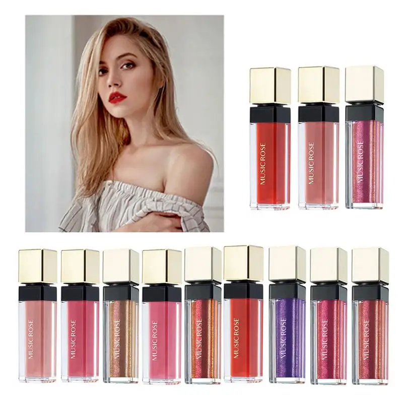 Металлическая яркость блеск для губ квадратная трубка 12 видов цветов на выбор
