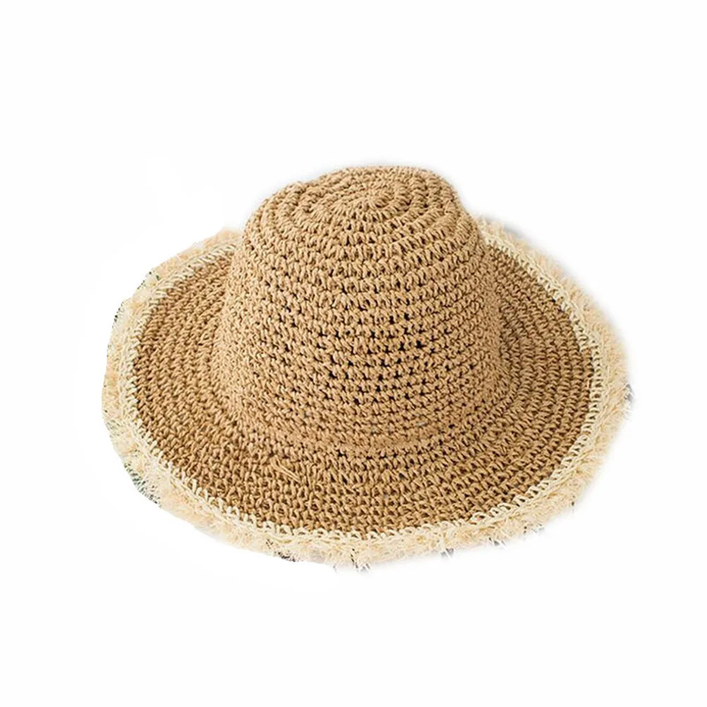 Women Straw Hat Wide Brim Fashion Outdoor Foldable Summer Beach Cap Bucket for Lady Adult | Аксессуары для одежды
