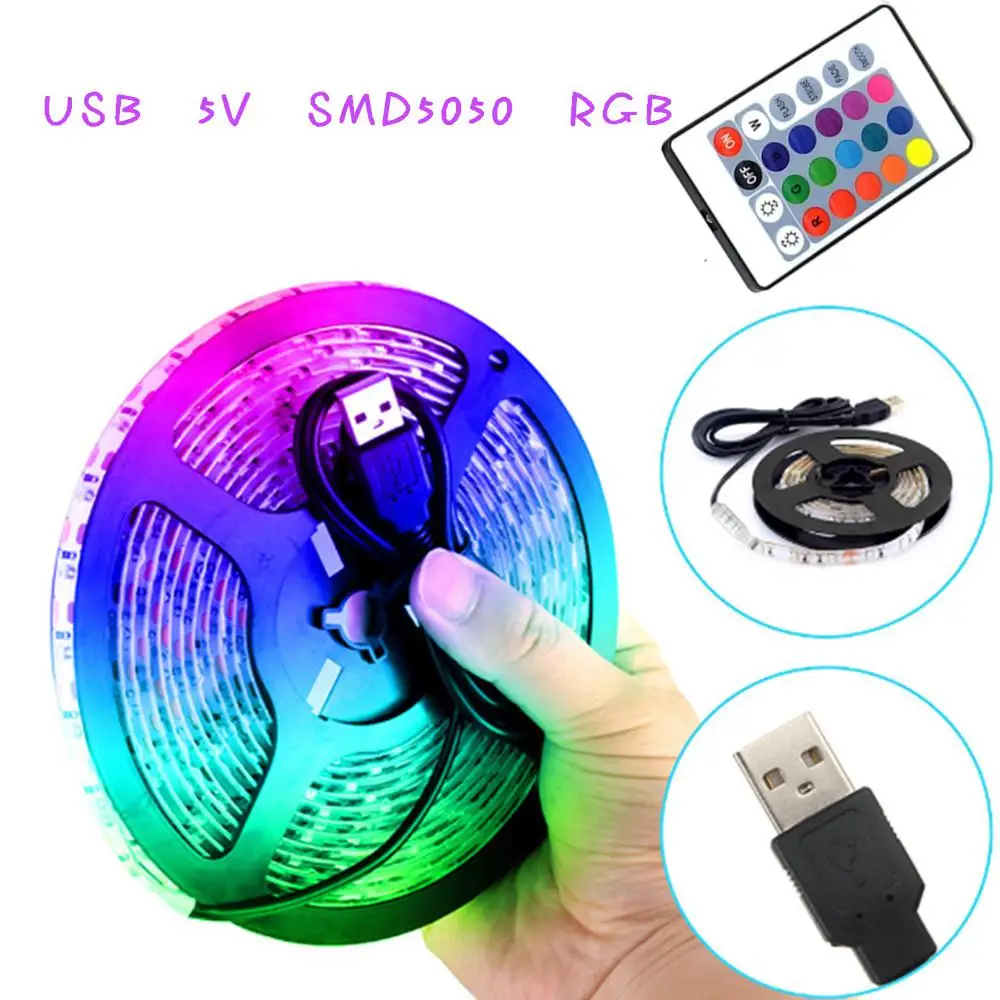 Водонепроницаемая USB гирсветильник 5 в 7 цветов с дистанционным управлением для
