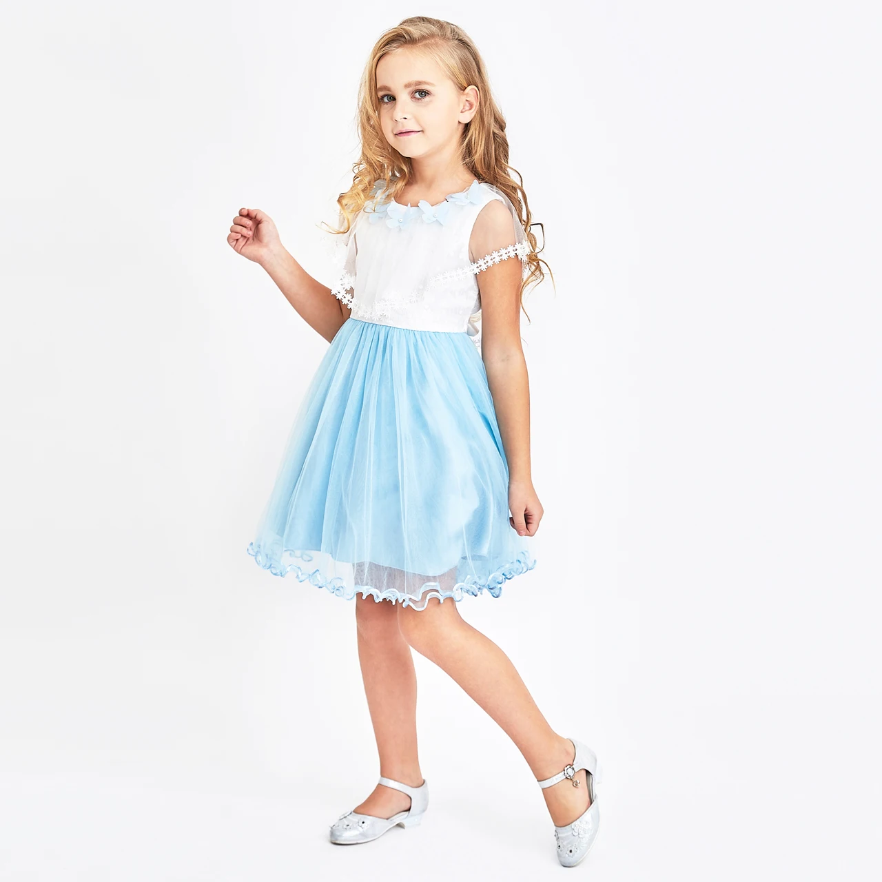 Sunny Fashion платья для девочек платье Цветок Девушка Платье Плащ-плащ Пурпурный