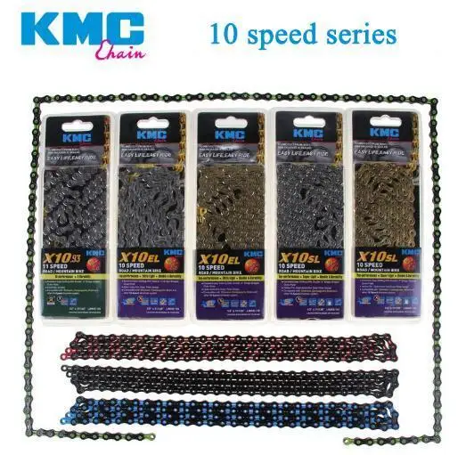 Цепь KMC X8 X9 X9sl X10 X10sl Kmc X11sl Catena Della 9 S 10 11 Oro на МТВ/дороге Shimano 8 speed 116l|Велосипедная