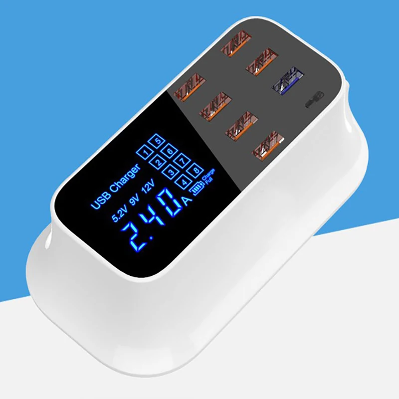 Powstro Quick 3 0 Type C USB зарядное устройство концентратор светодиодный дисплей