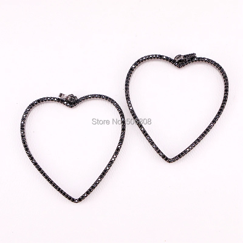 

4PCS Fashion CZ Zirconia Micro Paved Hollow Heart Women Pendants & Necklaces Accessories for Women Jewelry