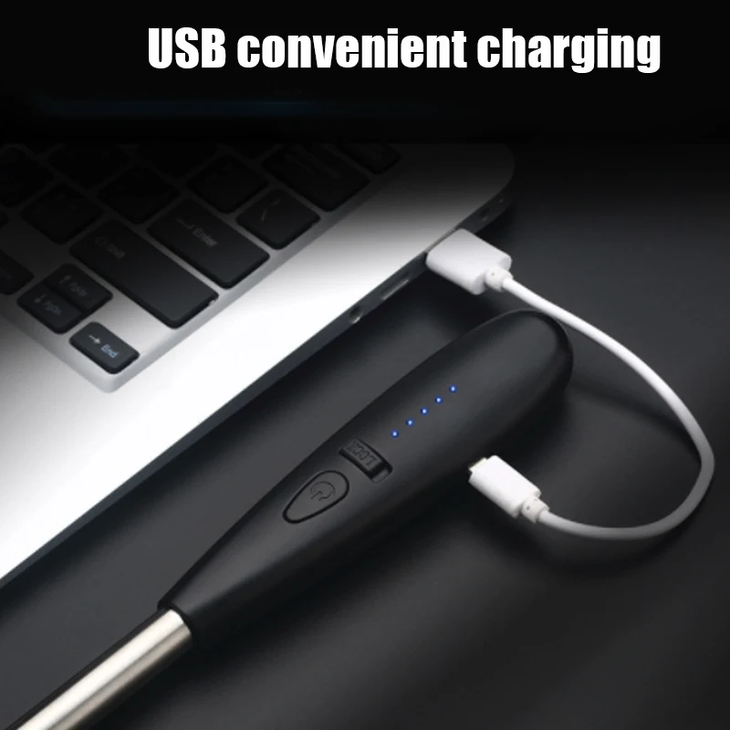 Длинная электрическая перезаряжаемая USB кухонная Зажигалка Ветрозащитная