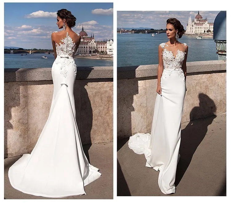 Vivian's Bridal 2018 пляжное свадебное платье Русалочки сексуальное иллюзионное