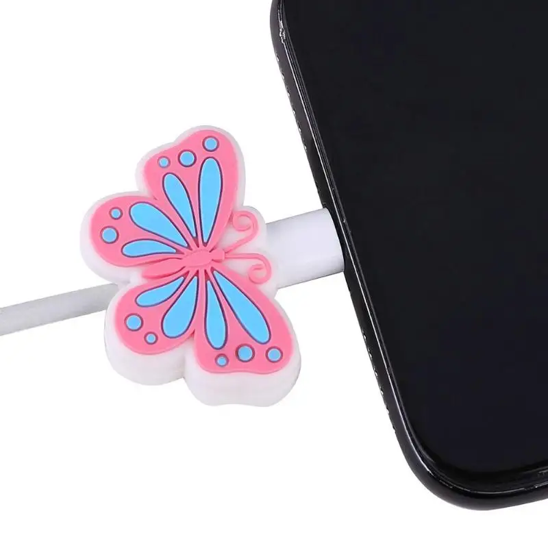 Прекрасный мультфильм животных USB зарядное устройство кабель протектор адаптер