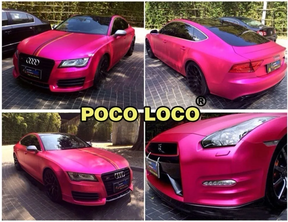 

Magenta Satin Matte Satin Chrome Red Rose Pink Sticker Decal Car Vinyl Wrap Air Release Bubble For Car Spoiler Bumper Roof Hood