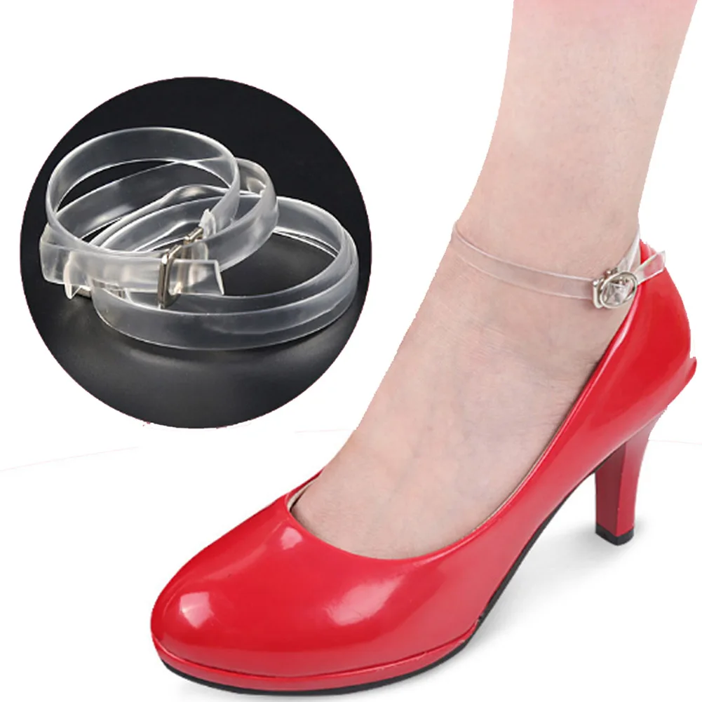 Женские прозрачные невидимые туфли на высоком каблуке 2 шт. ремешок щиколотке из