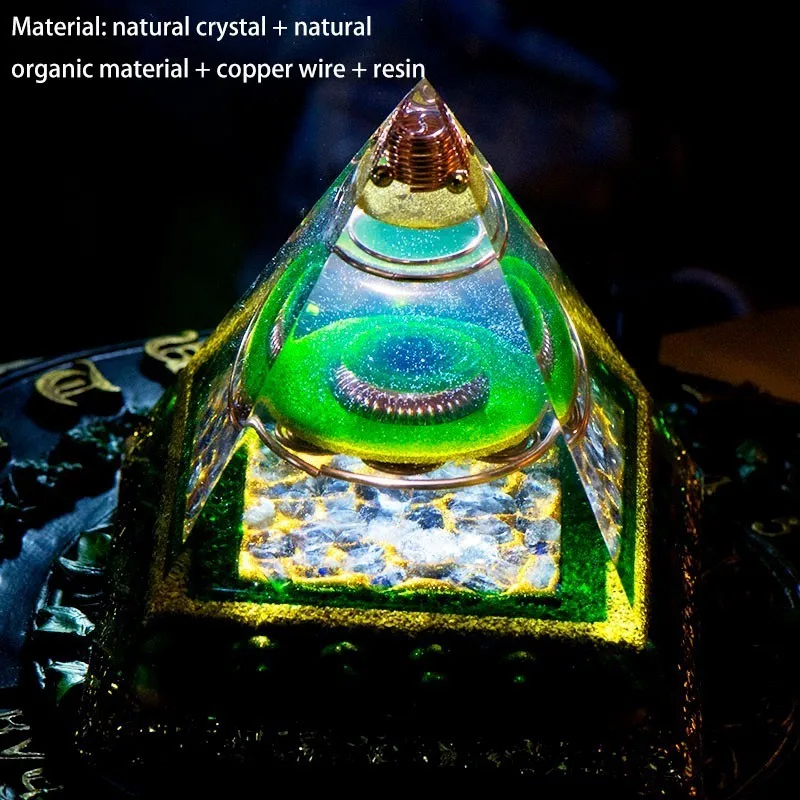 Кристаллическая Пирамида AURA REIKI Orgonite Aura украшение фэн шуй ремесла накопление