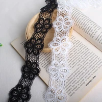 19yards 5cm black white water soluble lace trim fabric diy household clothing art dress skirt tablecloth decoration accessories