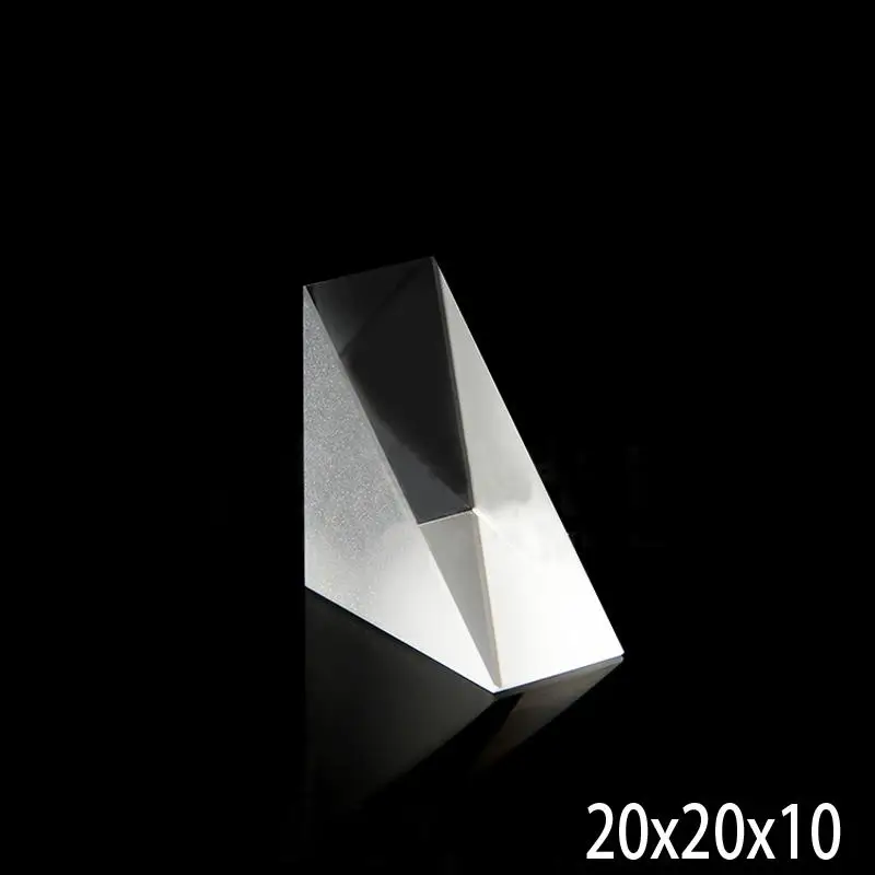 

20x20x10mm Optical Glass Triangular Lsosceles Right Angle K9 Prism Lens Light Spectrum Physics