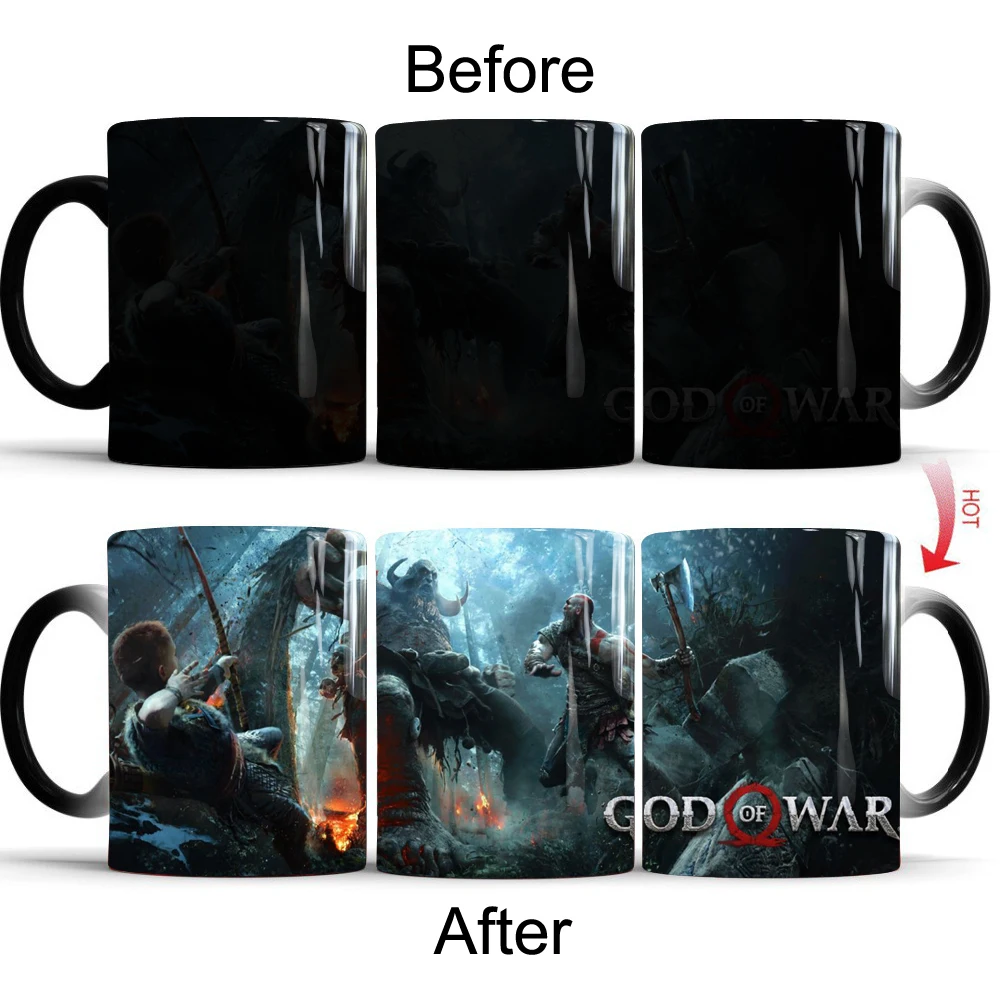 

God of War 4 Coffee Mug Novelty Heat Changing Color Porcelain Cups