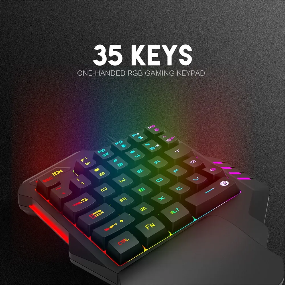OPQ Fantech K512 Rgb подсветка 35 клавиш эргономичная Игровая Usb Проводная Механическая
