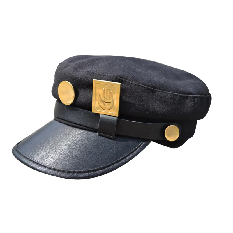 

Anime JoJo's Bizarre Adventure Jotaro Kujo Joseph Army Military JOJO Cap Hat+Badge Cosplay Costumes Animation Free shipping