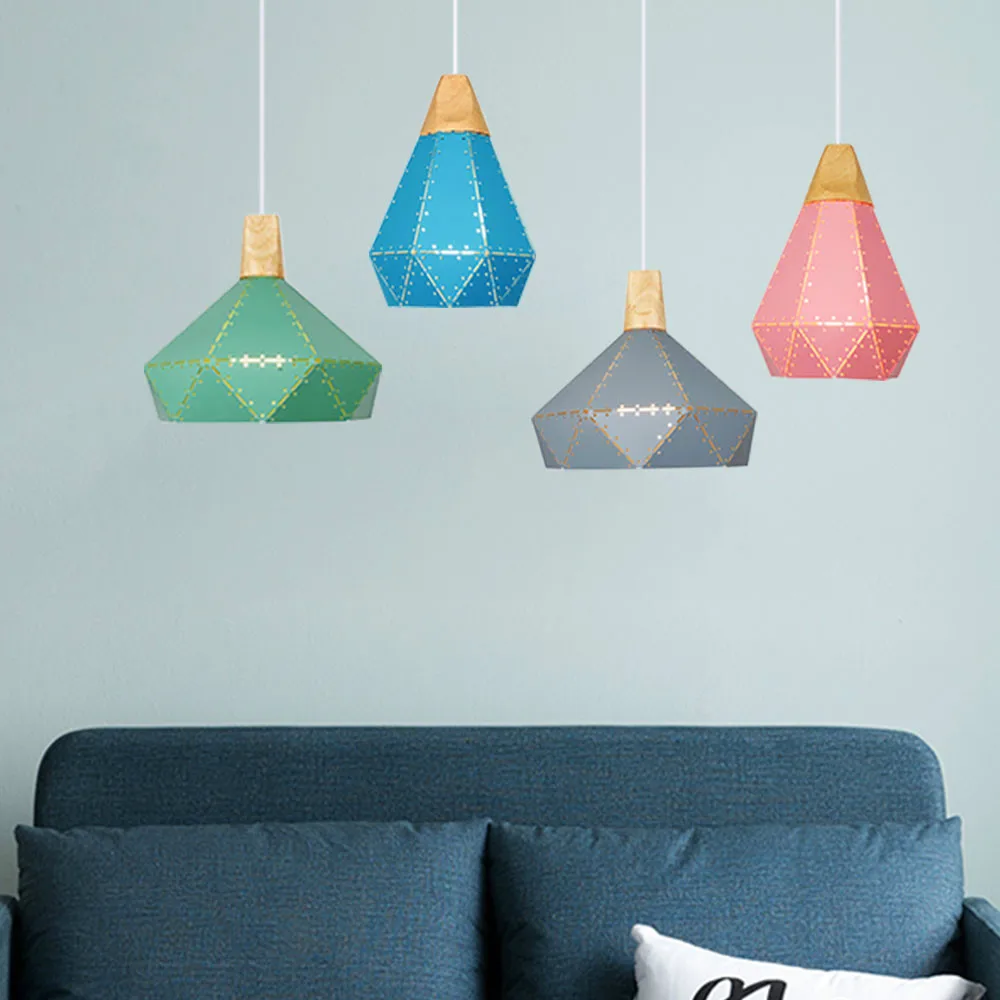 

modern pendant lights Nordic led lamp Christmas decorations for home lighting wood lamps for living room with lampshade