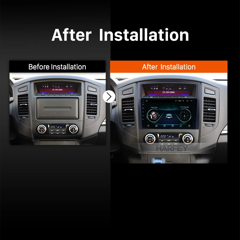 Harfey Autoradio 9 дюймов автомобильный стерео для 2006 2007 2008 2013 Mitsubishi PAJERO V97/V93 Android 8 1 GPS