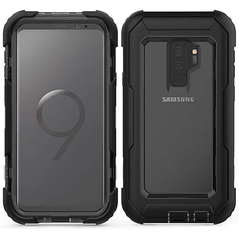 Чехол 3 в 1 для телефона Samsung Galaxy S9 Plus жесткий защитный противоударный чехол с
