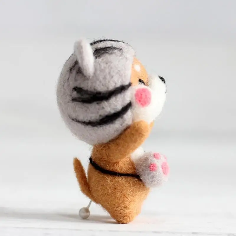 1Set Non Finished Wool Felt Poked DIY Firedog for Needle Material Bag | Дом и сад