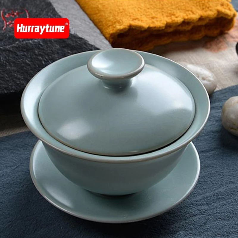 2018 Hot Sale Promotion Hurraytune Package,kung Fu Tea Ru Kiln Cover Bowl Set Cup