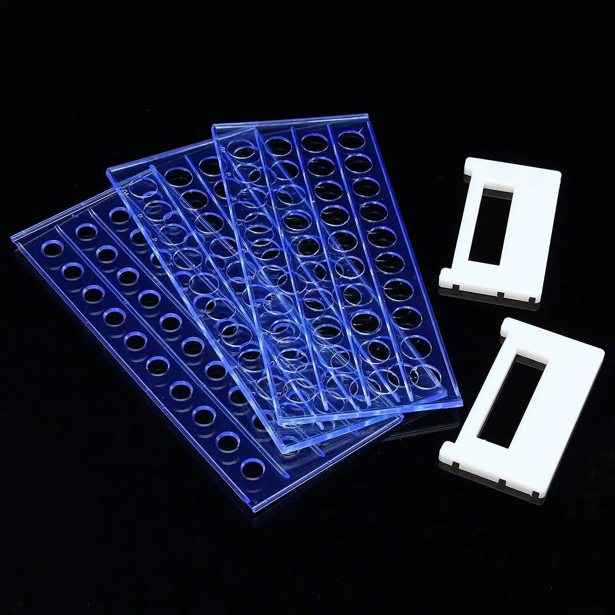 

Laboratory Plastic Test Tube Rack Holder Stand for 8-18MM Test Tubes Racks Shelf for Centrifuge Tubes 40 or 50 Holes Positions