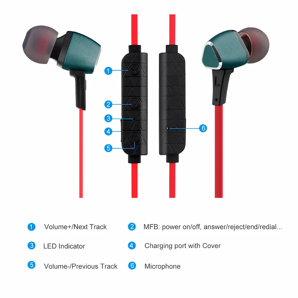 CHYI Bluetooth наушники беспроводные спортивные магнитная гарнитура стерео микрофон