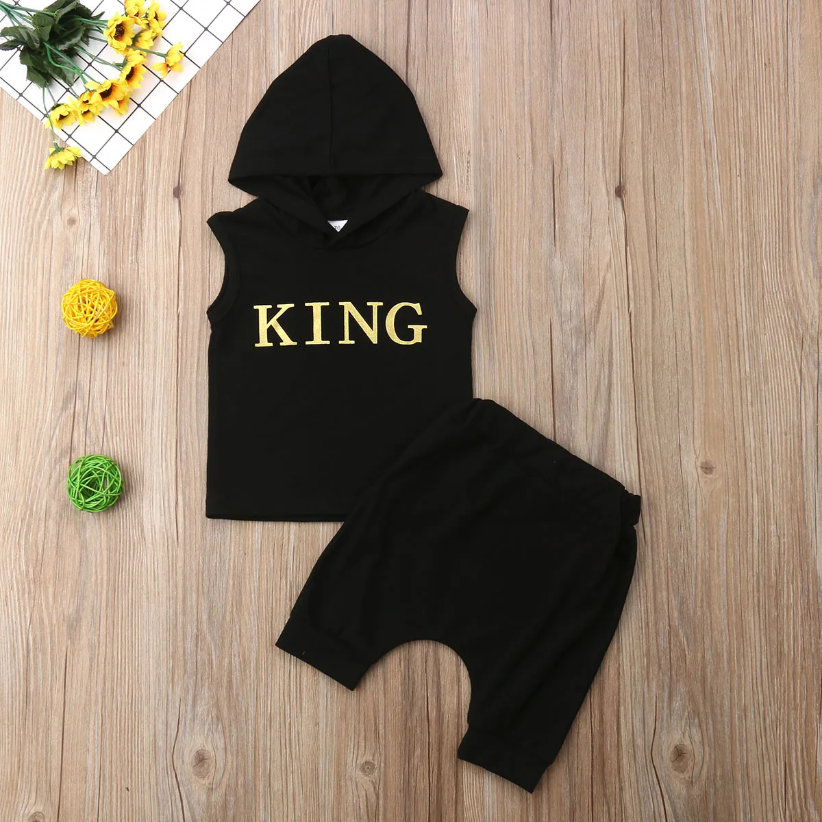 3M-3Years Toddler Baby Boys Hooded Tops T-shirt Harem Pants Shorts 2PCS Outfits Clothes | Детская одежда и обувь