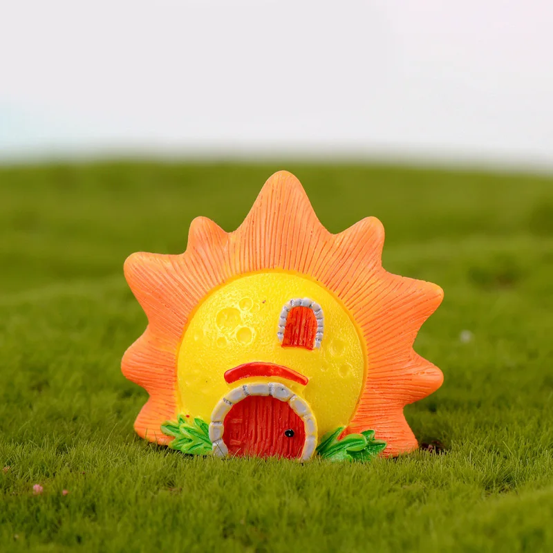 4 шт. мини смолы Луна/звезда/солнце/облако дом микро Пейзаж САД DIY