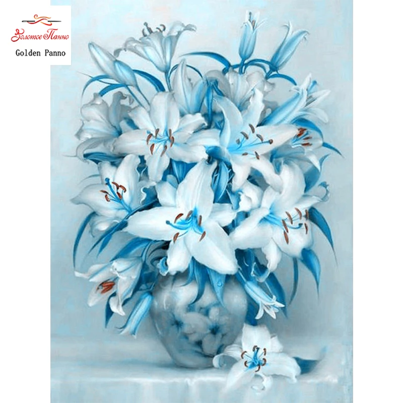 GOLDEN PANNO Diamond Painting Full Square 5D Diy Daimond Embroidery Diamant Mosaic Sale Displasy Broderie Lily picture02 | Дом и сад