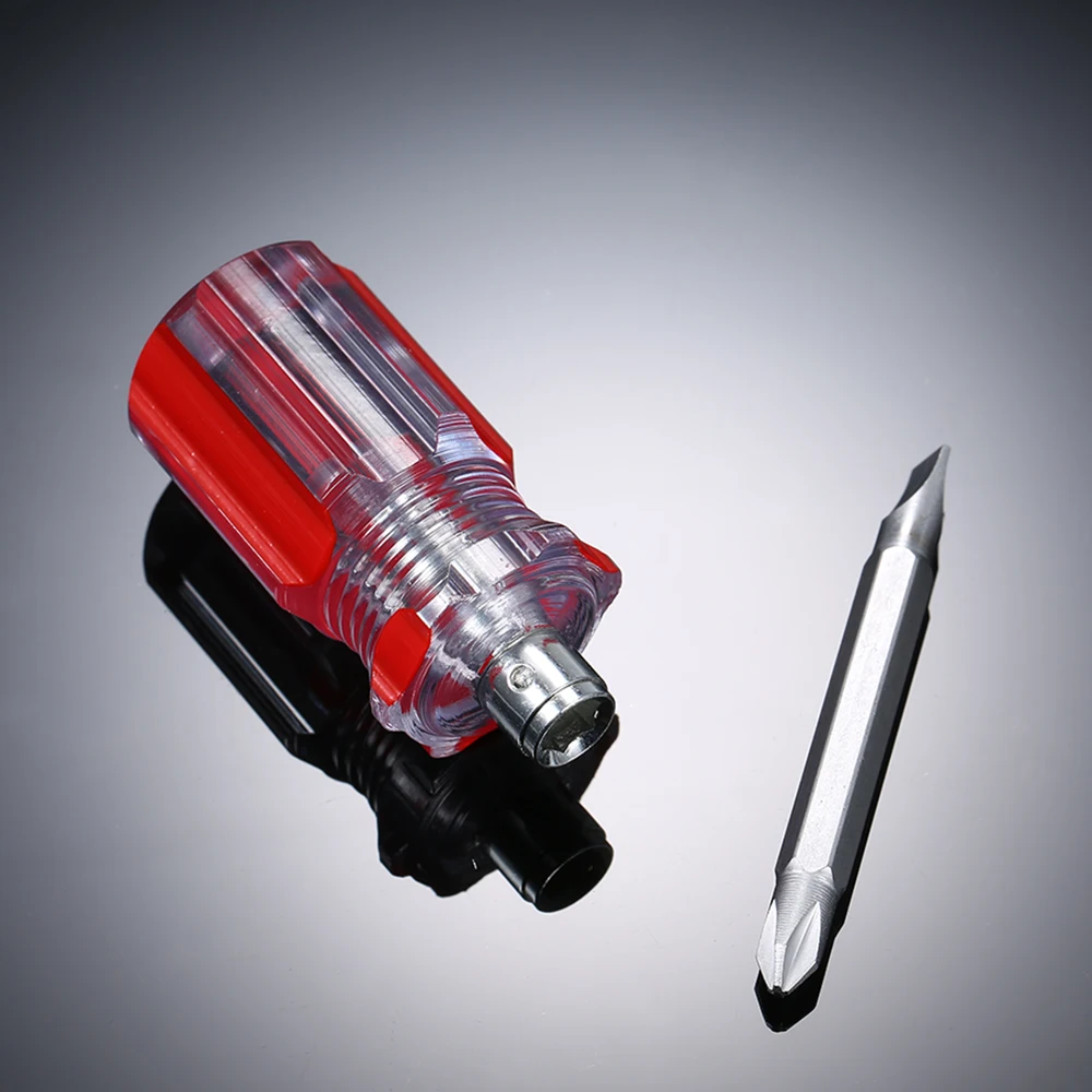 Mini Transparent Dual-Purpose Screwdriver Manual Phillips and Slotted Stubby Interchangeable Head Screwdrivers | Инструменты