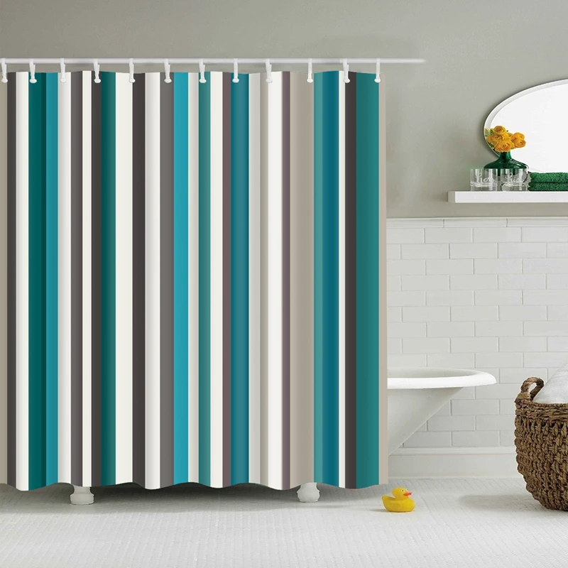 

Colorful Rainbow Stripes Pattern Bathroom Curtain Decor Waterproof Polyester Eco-Friendly Shower Curtains20