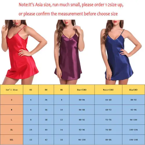 HIRIGIN Sexy Для женщин шелк халат платье Babydoll ночная рубашка пижамы Nightwear США модные