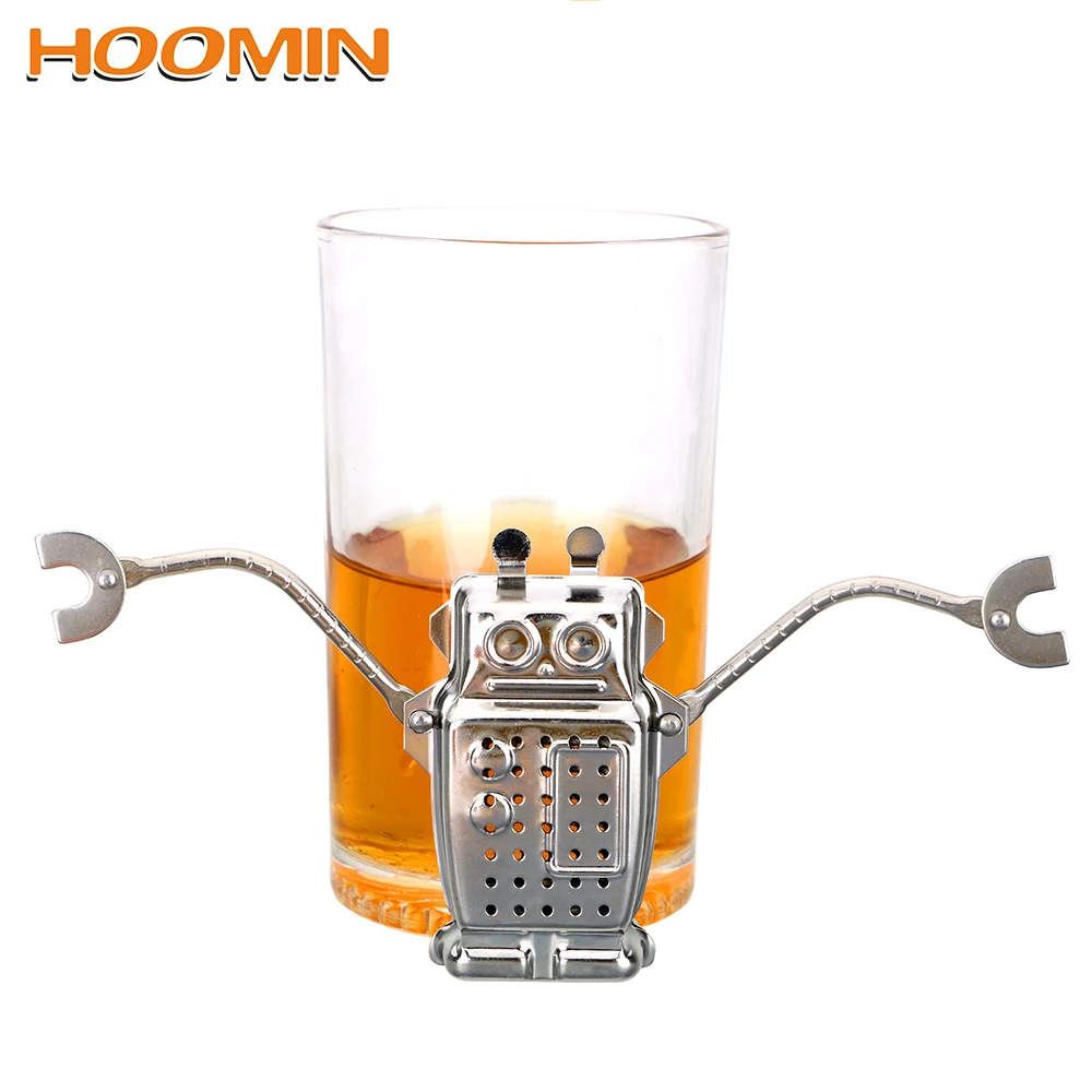 HOOMIN инструмент для заваривания чая из нержавеющей стали милый робот чайный