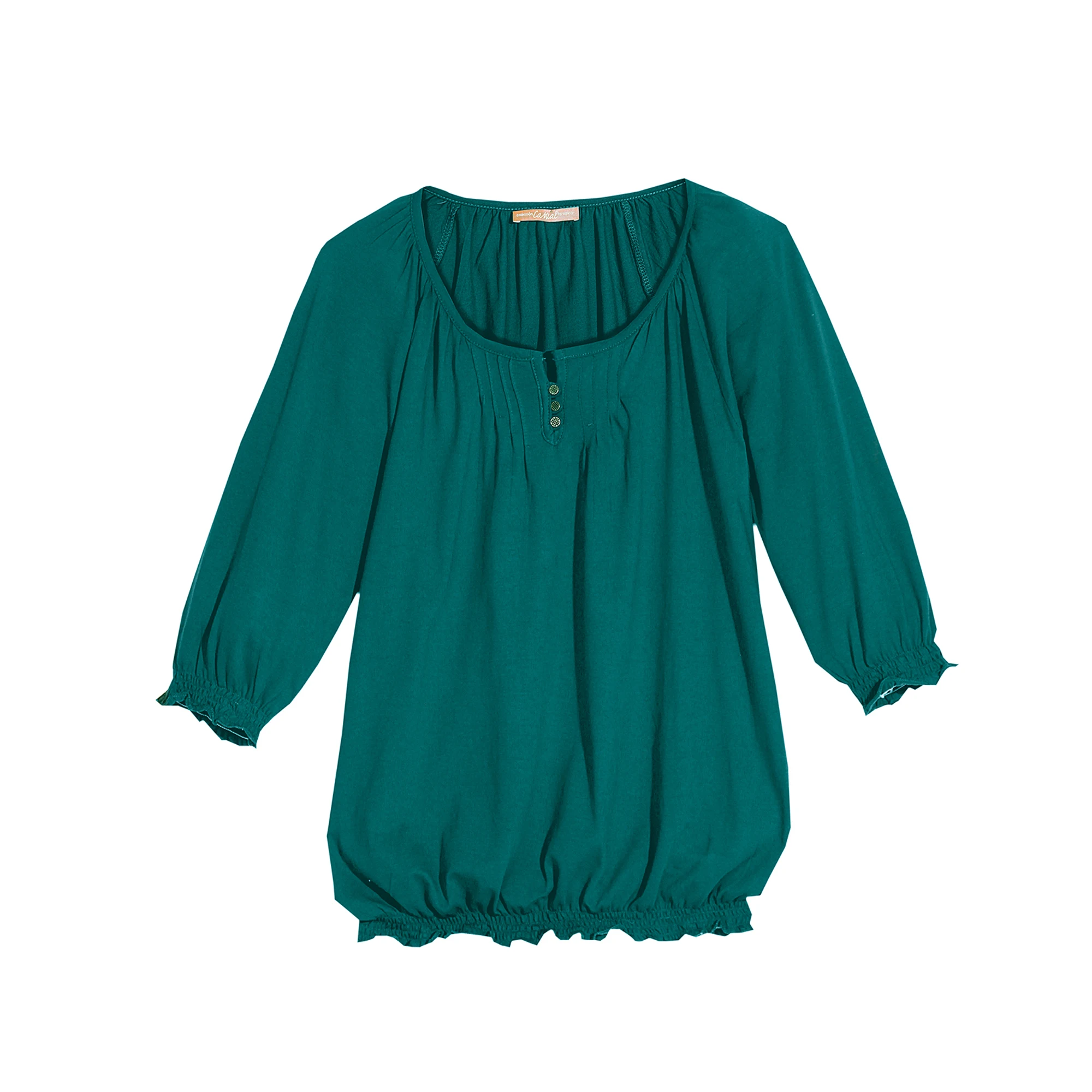 Женская футболка caftan с вырезом жаретка и длинным рукавом на пуговицах 001475