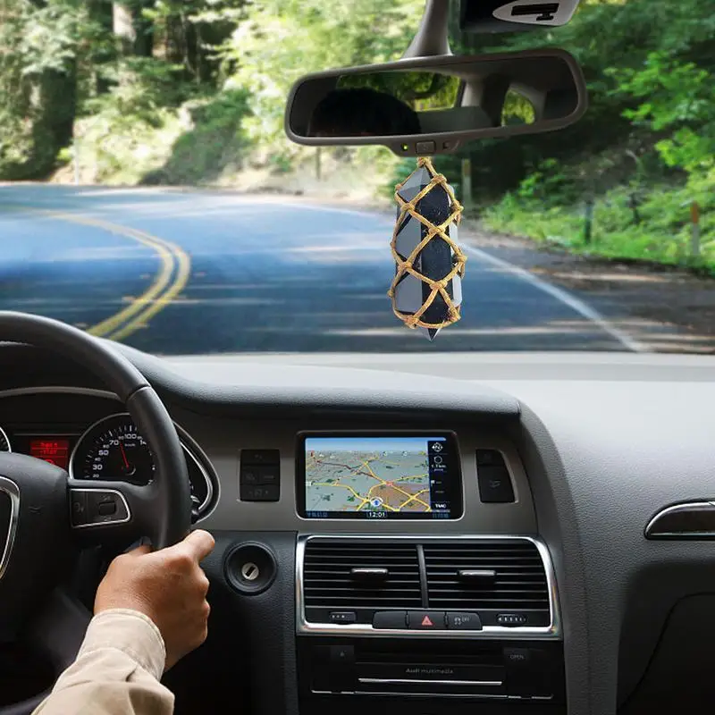 Натуральный обсидиан Аметист Кварцевый Кристалл кулон ручной работы Исцеление