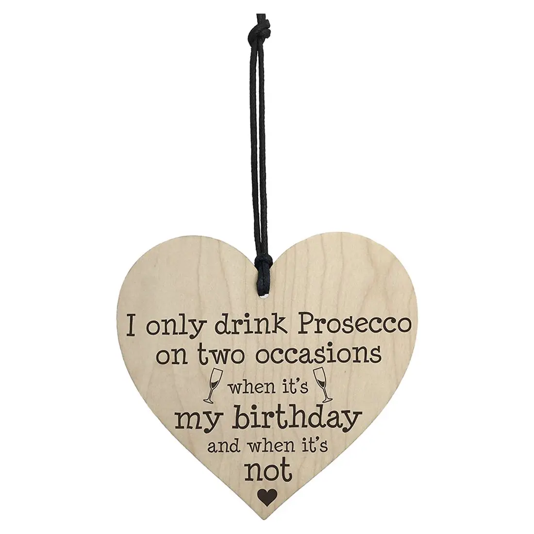 Drink Prosecco в двух случаях Новинка деревянная табличка форме сердца знак