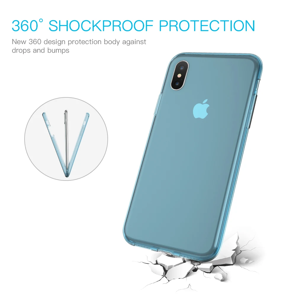 Soft TPU 360 Full Protection Case For iPhone 4S 5 5S SE X Ultra Thin 6 6S 7 8 Plus Clear Silicon Shell IX Cover |