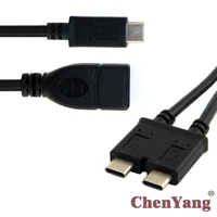 chenyang usb 3 1 type c to usb c dual cable usb 3 0 female otg data cable for new 13 inch laptop pro