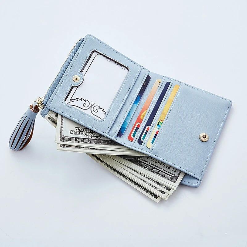 Женский короткий кошелек с кисточками простой модный нестандартный для карт в