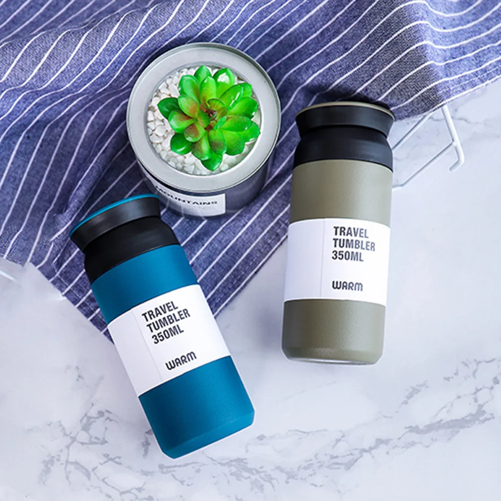 Stainless Steel Vacuum Flask Portable Simple Art Water Filter Cup Straight Normal Thermoses For Kids | Дом и сад
