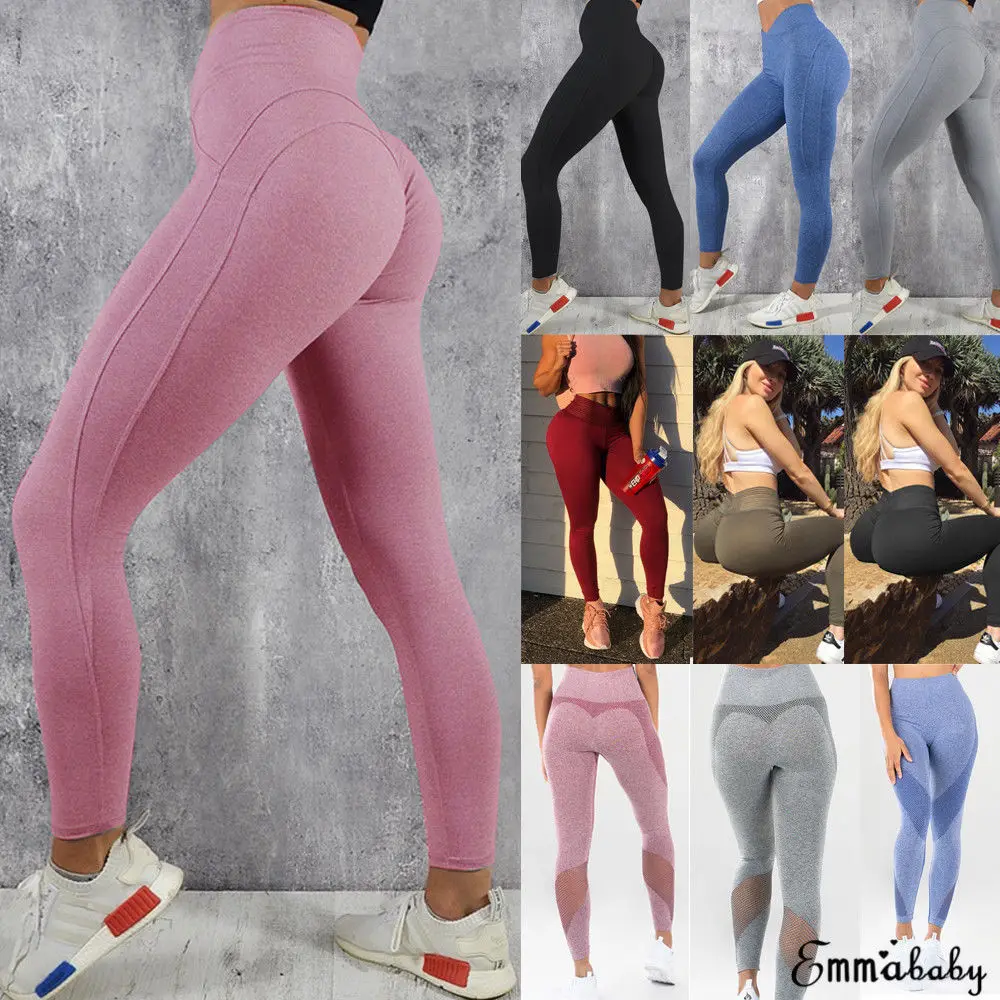 Женские спортивные Леггинсы для йоги эластичные узкие штаны фитнеса