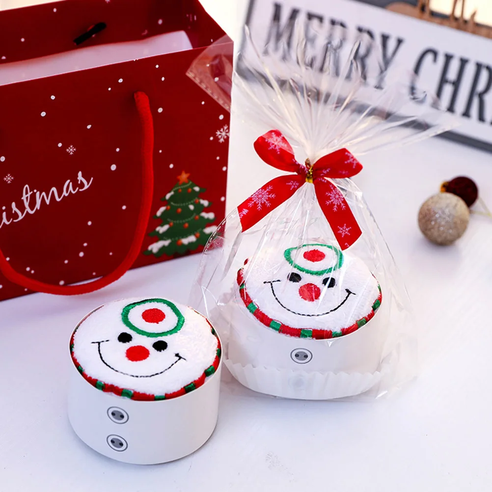 2 шт. рождественские полотенца торт снеговик форма банное полотенце для рук