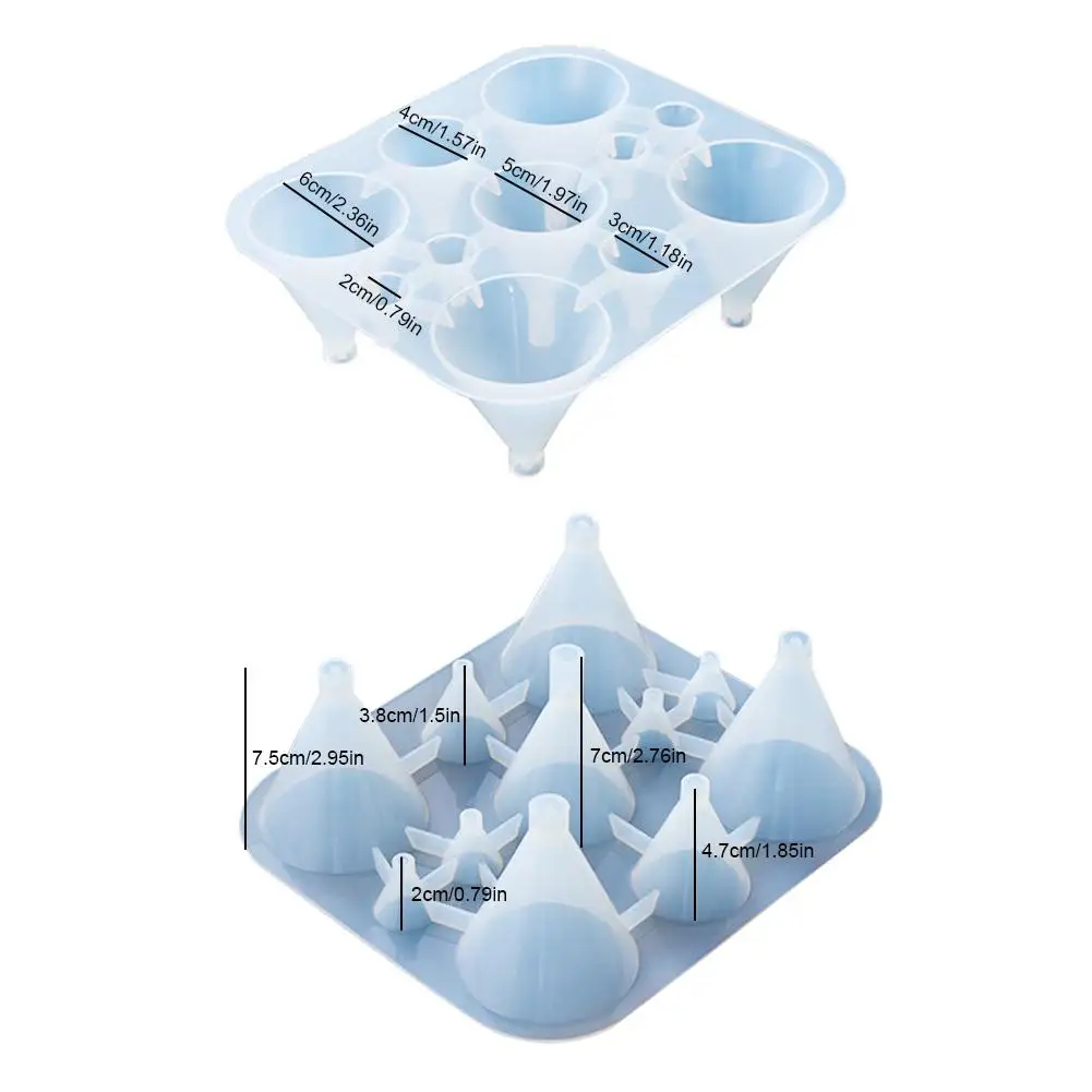 

New Pyramid Shape Translucence Molds Environmental Durable DIY Silicone Mirror Conical Mold #CO