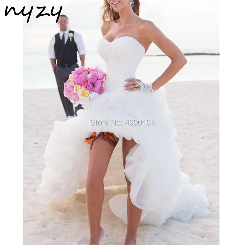 Женское пляжное платье NYZY W8 короткое из органзы с заниженной линией талии