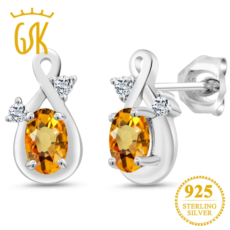 GemStoneKing 1 14 КТ овальной натуральный желтый сапфир Белый Топаз драгоценный камень